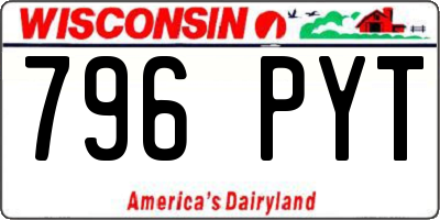 WI license plate 796PYT