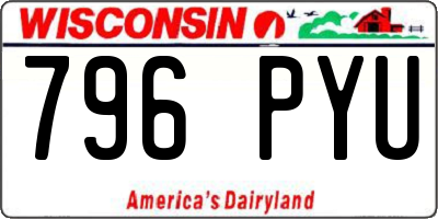 WI license plate 796PYU