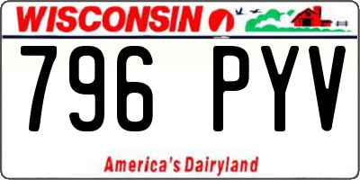 WI license plate 796PYV