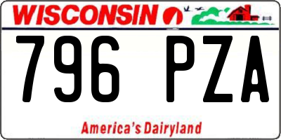 WI license plate 796PZA
