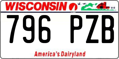 WI license plate 796PZB