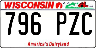 WI license plate 796PZC