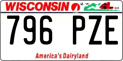 WI license plate 796PZE