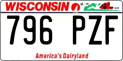 WI license plate 796PZF