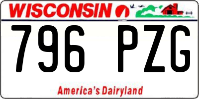 WI license plate 796PZG