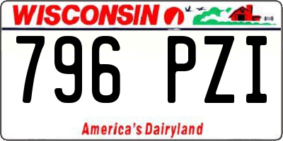 WI license plate 796PZI