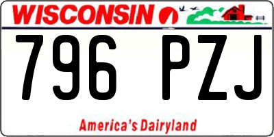 WI license plate 796PZJ
