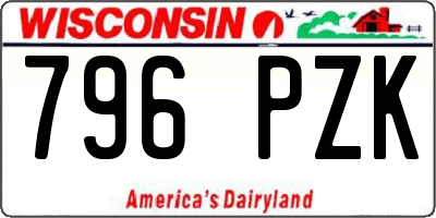 WI license plate 796PZK