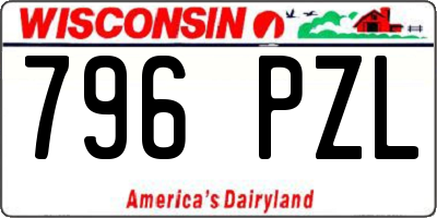 WI license plate 796PZL