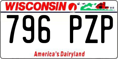 WI license plate 796PZP