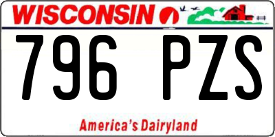 WI license plate 796PZS