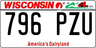 WI license plate 796PZU