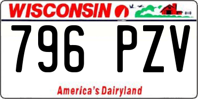 WI license plate 796PZV