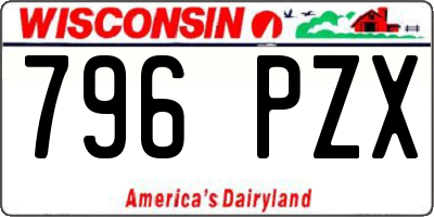 WI license plate 796PZX