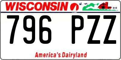 WI license plate 796PZZ