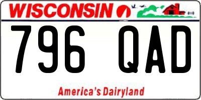 WI license plate 796QAD