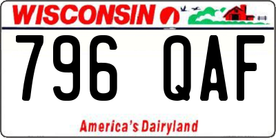 WI license plate 796QAF