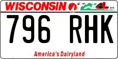 WI license plate 796RHK