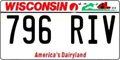 WI license plate 796RIV