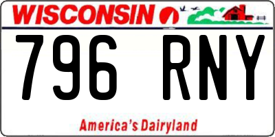 WI license plate 796RNY