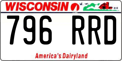 WI license plate 796RRD