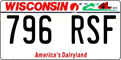 WI license plate 796RSF