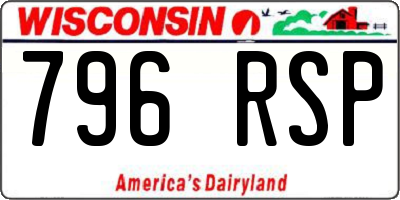WI license plate 796RSP