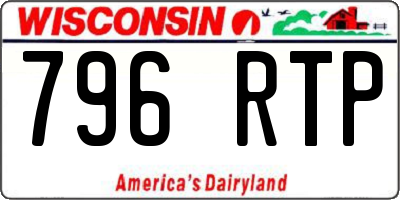 WI license plate 796RTP