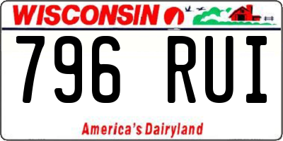 WI license plate 796RUI