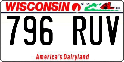 WI license plate 796RUV