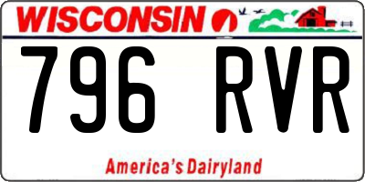 WI license plate 796RVR