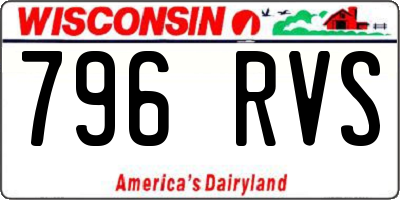 WI license plate 796RVS