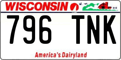 WI license plate 796TNK