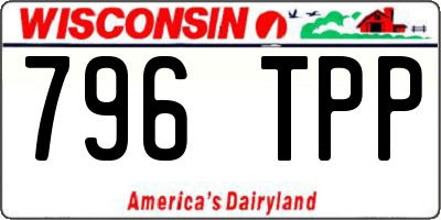 WI license plate 796TPP