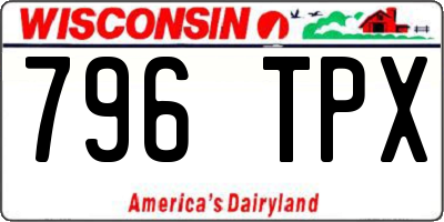 WI license plate 796TPX
