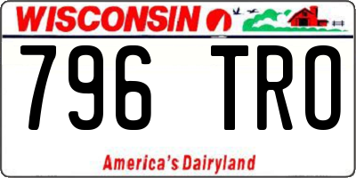 WI license plate 796TRO