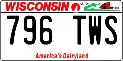 WI license plate 796TWS