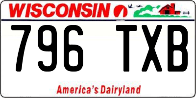 WI license plate 796TXB