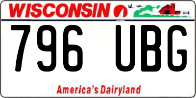 WI license plate 796UBG