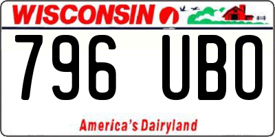 WI license plate 796UBO