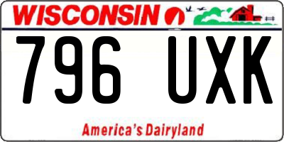 WI license plate 796UXK