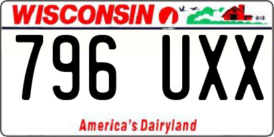 WI license plate 796UXX