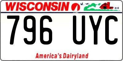 WI license plate 796UYC