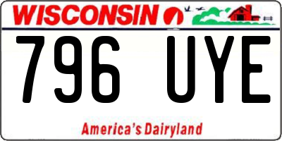 WI license plate 796UYE
