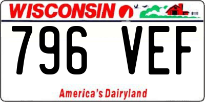 WI license plate 796VEF