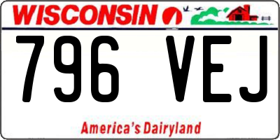 WI license plate 796VEJ
