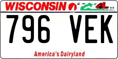 WI license plate 796VEK