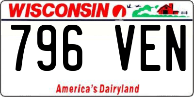 WI license plate 796VEN