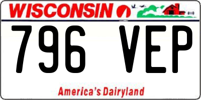 WI license plate 796VEP