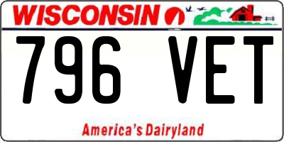 WI license plate 796VET